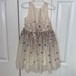 H&M. Sequined Tulle Dress. Toddler girls. US Size 3T. Color: Cream.